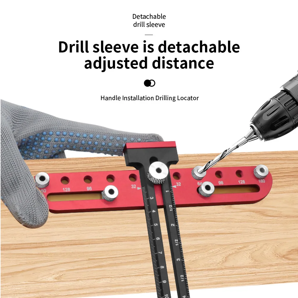 

Door Cabinet Handle Hole Pitch Punch Locator - Cabinet Hardware Jig for Installation of Handles, Knobs on Doors and Drawer