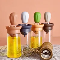 kitchen oil bottle silicone glass oil bottle container with brush barbecue spray bottle oil dispenser for kitchen cooking bbq