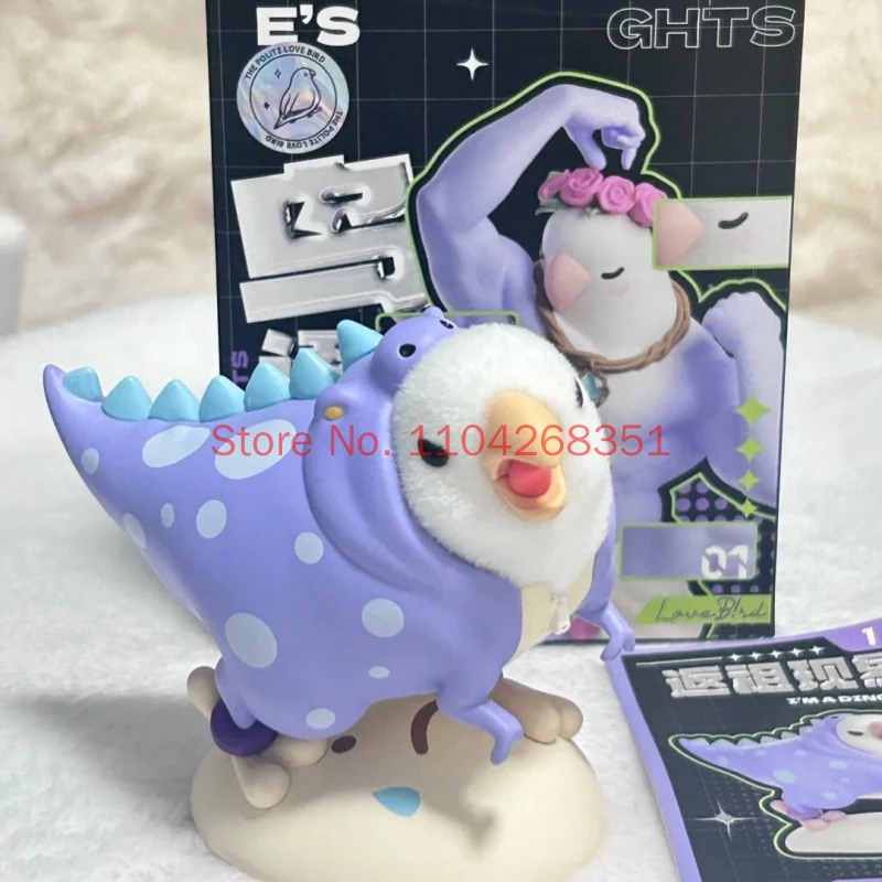 Фото Оригинальная миниатюрная фигурка Plzdot Bird Taro Round Blind Box из серии «Птицы и цветы», абстрактная модель, игрушка, украшение, подарочная коробка-сюрприз №3