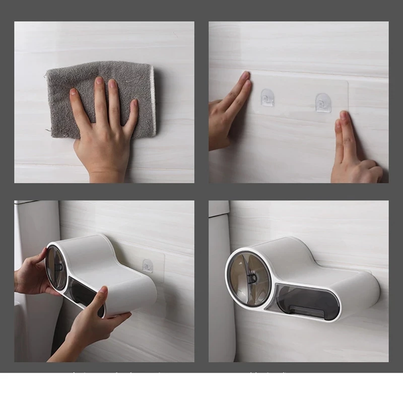 Xiaomi Youpin Multifunctional Toilet Paper Holder Rack Waterproof Wall-Mounted  Box Roll Paper Storage Box Bathroom Accessories enlarge