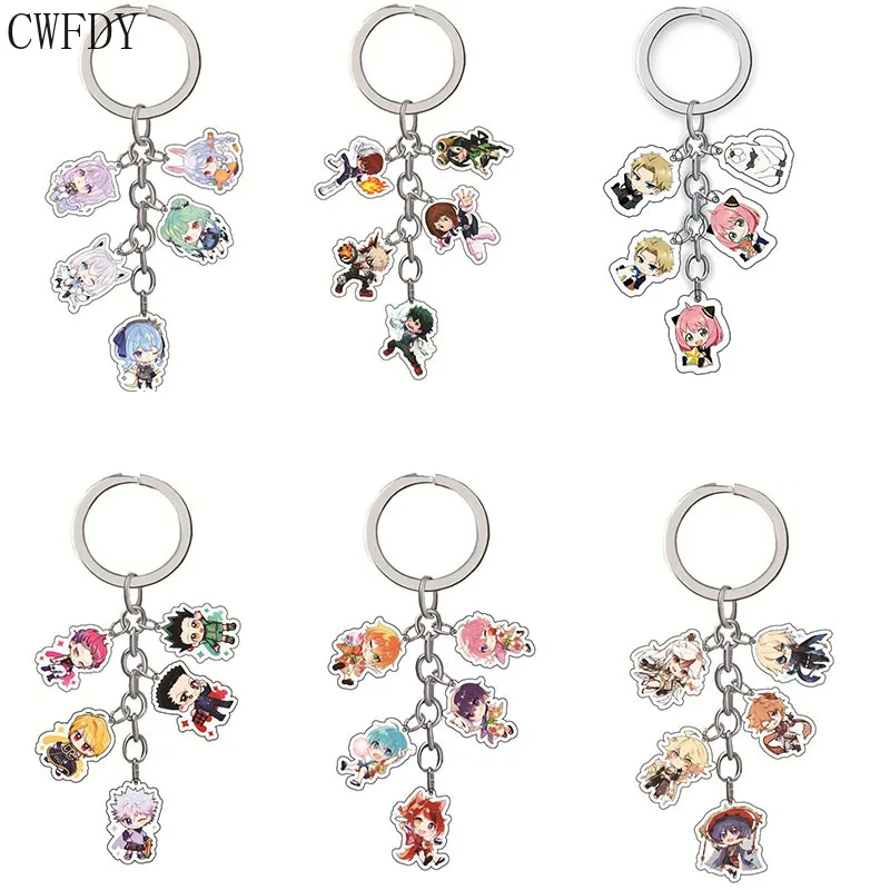 

Anime SPY X FAMILY Acrylic Keychain Genshin Impact Cosplay Double Sided Transparent Acrylic Chaveio Trinket For Fans 5 Pendants