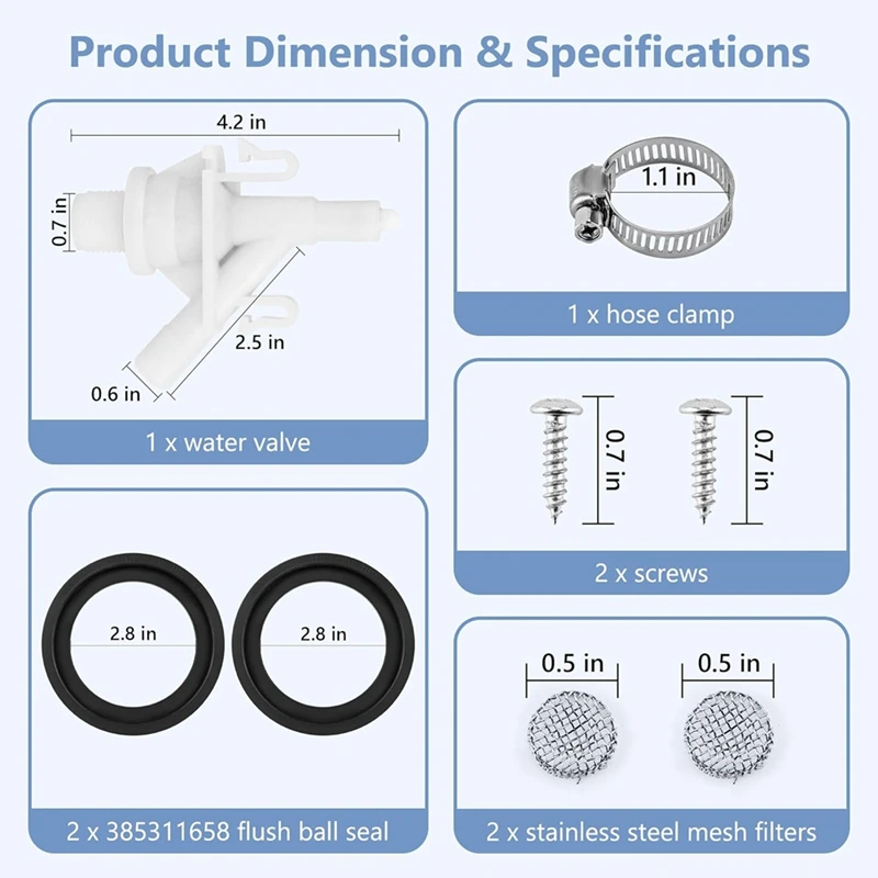 385311641 домов на колесах набор водяных клапанов для туалета и 2 сменных
