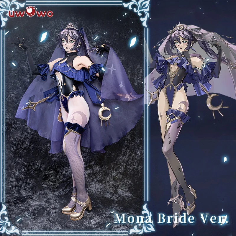 

In Stock UWOWO X Ailish: Mona Bride Cosplay Game Genshin Impact Fanart Ver. Mona Sexy Costume Exclusive For Women Girls