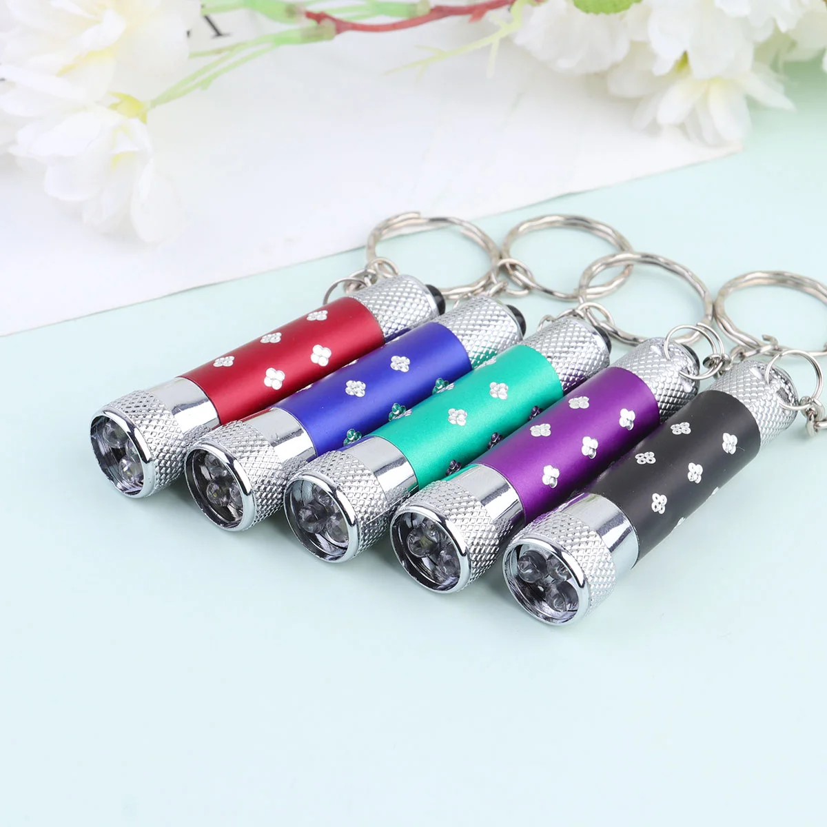

Key Led Keychain Light Flashlight Mini Ring Keychains Camping Decoration Holder Small Gift Torch