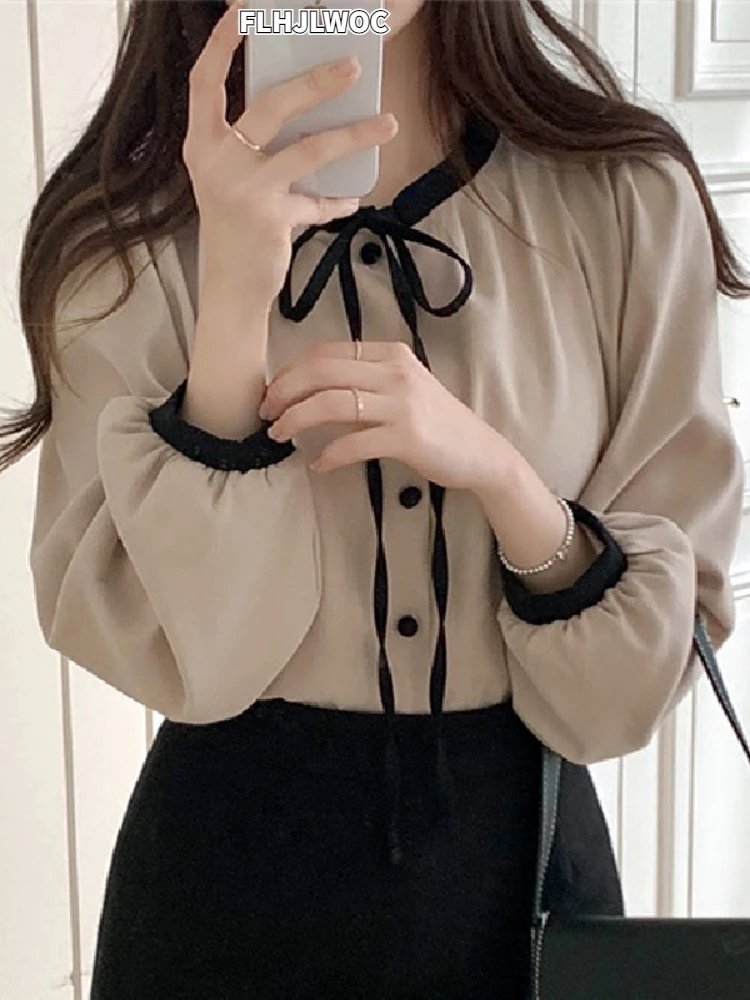 

Mori Girl 2022 Women's Cute Tops Preppy Style Vintage Japaneses Korea Design Basic Retro Button Elegant Formal Shirts Blouses