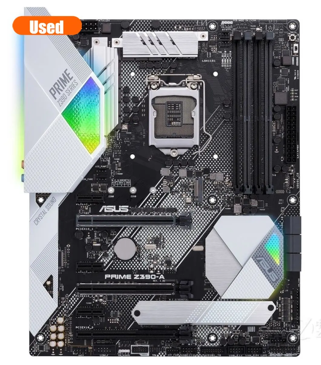 

Б/у, ASUS PRIME Z390-A 1151 материнская плата DDR4 с поддержкой Core i9 i7 i5 i3 процессоры Intel Z390 64 Гб ОЗУ 2 × M.2 PCI-E 3,0 USB3.1 ATX