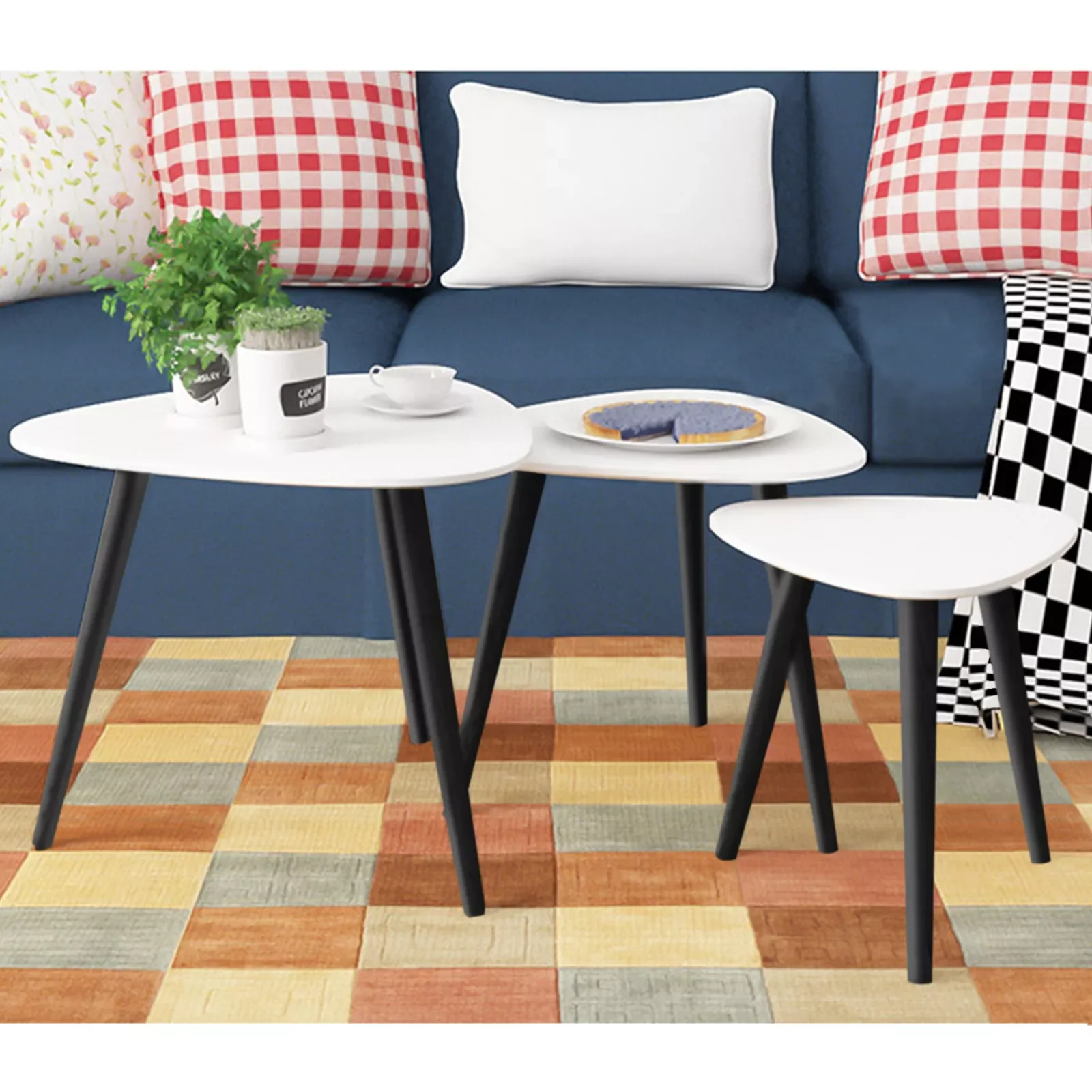 

Круглый креативный журнальный столик в скандинавском стиле для кровати, дивана, прикроватного столика, сервис для чая, фруктов, закусок, под...