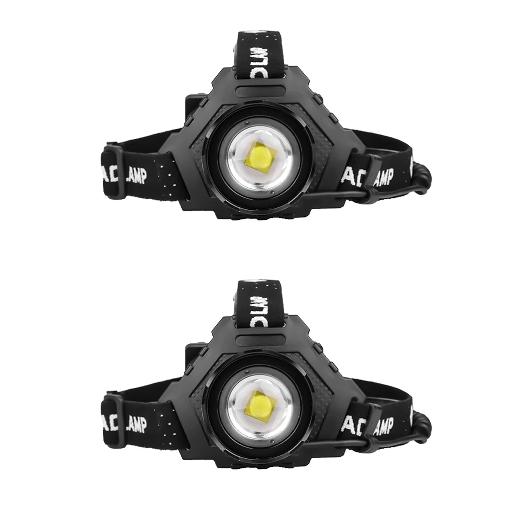 

Outdoor Headlamp Rechargeable Headlight Adjustable Telescopic Head Lamp Warning Light Portable Lighting Power Bank