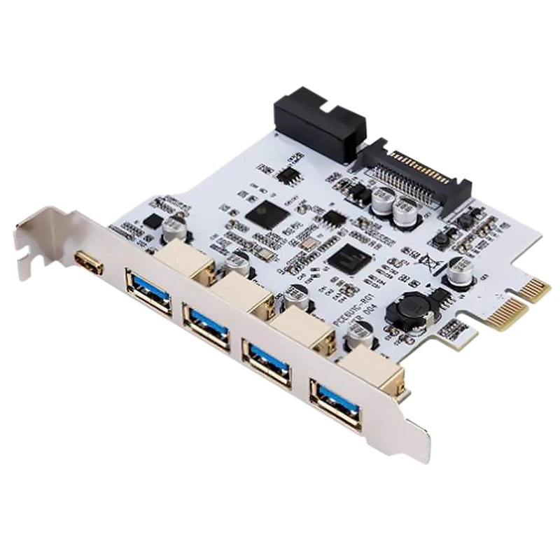

Add On Card USB 3.0 PCI-E Type C Expansion Card PCI Express PCI-E To USB 3.0 Controller 5Port 1Port USB 3.1 PCI-E Card