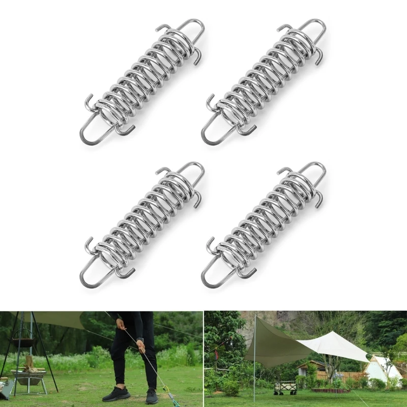 

4Pcs Stainless Steel Tent Spring Buckle for Outdoor Camping, Dog Training, Swing