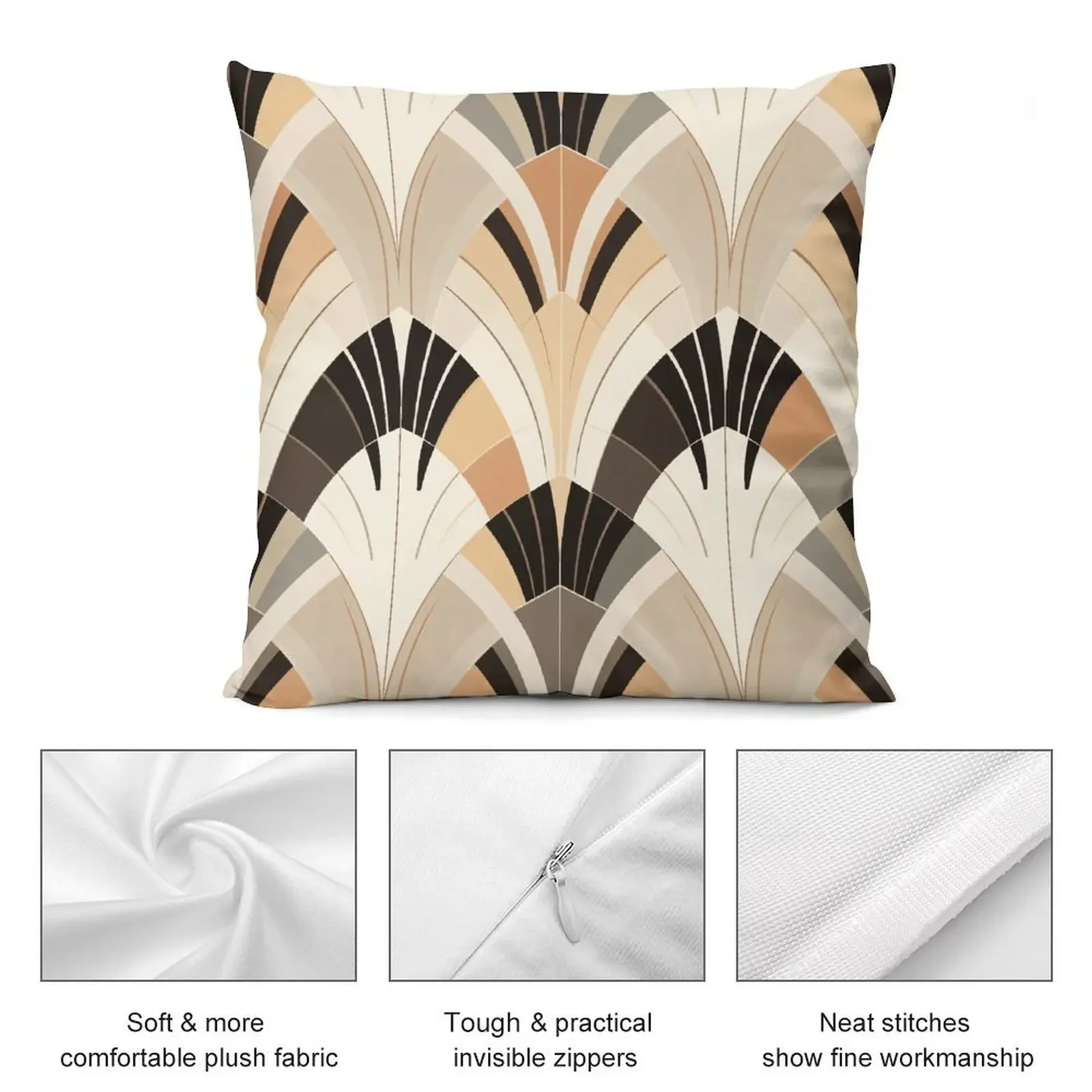 Ретро Scandi: многослойная футболка в стиле ар-деко 70-х годов бежевом и черной