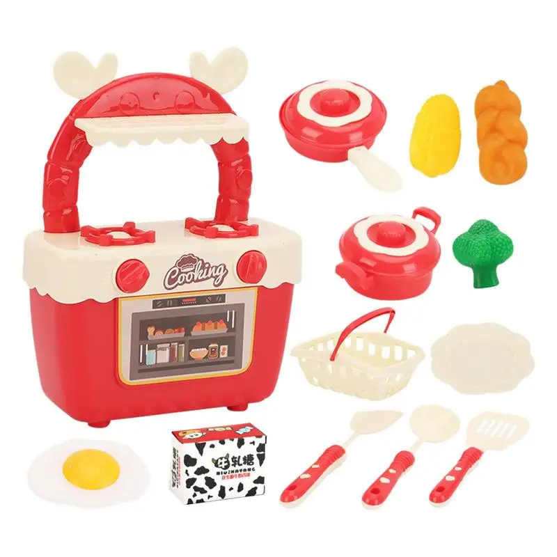 

Play Kitchen Accessories Kitchen Cooking Stove Play Toy 13Pcs Girls Gifts Toddler Kitchen Set For Kids Pots Kids Kitchen Playset