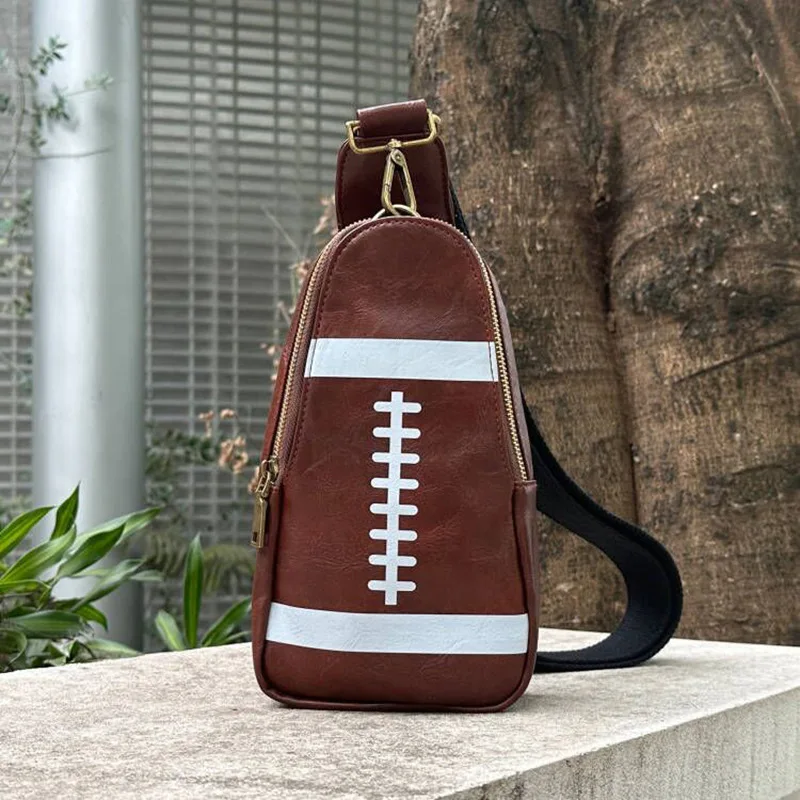 

Baseball Sling Bag Printed Crossbody Bag Sports Waist Bag Removable Shoulder Strap Versatile Bum Bag Softball Leather Slant Bag