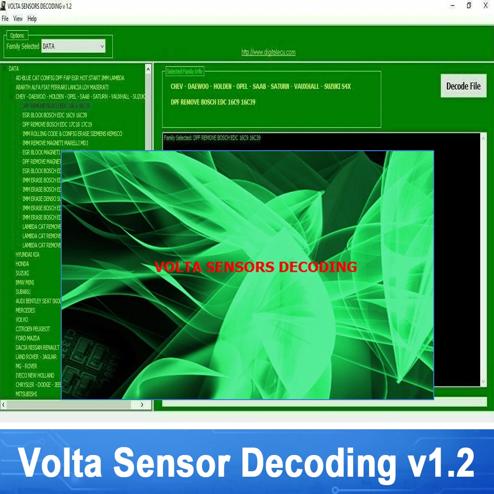 Декодирование датчика Volta, V1.2 DPF EGR LAMBDA OFF Bip/DPF/immo / EGR / lambda Remover, программное обеспечение, удаление, удаление, выключение ECU DPF EGR
