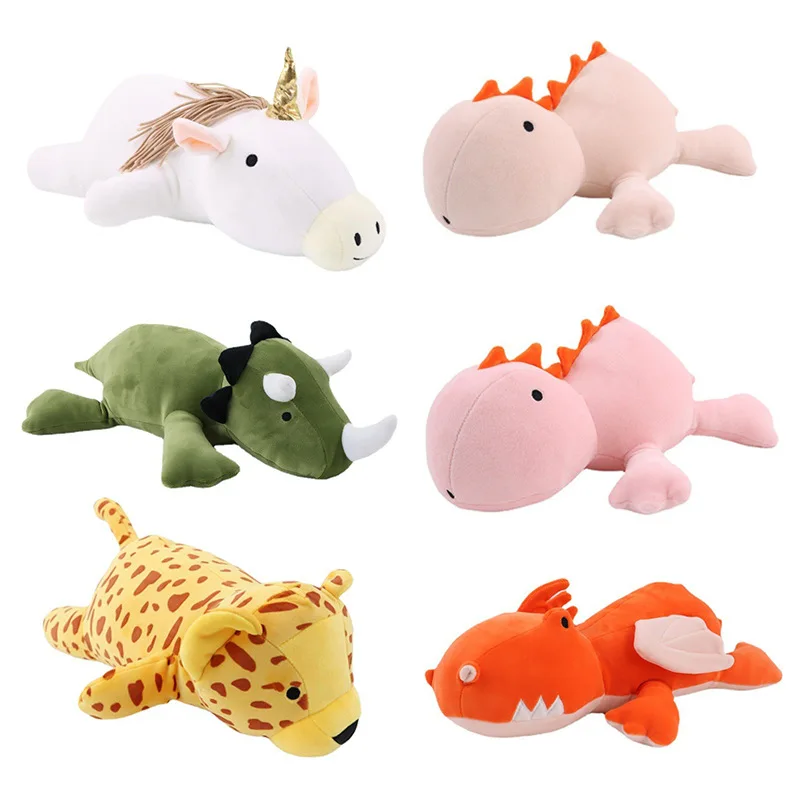 

Kawaii Plush Doll Dinosaur Weighted Leopard Unicorn Prone Pillow Plush Toy Cute Plushies Birthday Gifts For Children