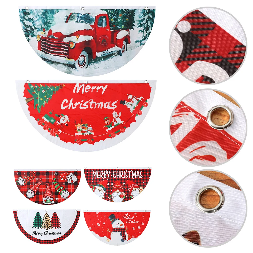 Рождественский Веерообразный подвесной флаг 45*90 см уличный дверной с мультяшным