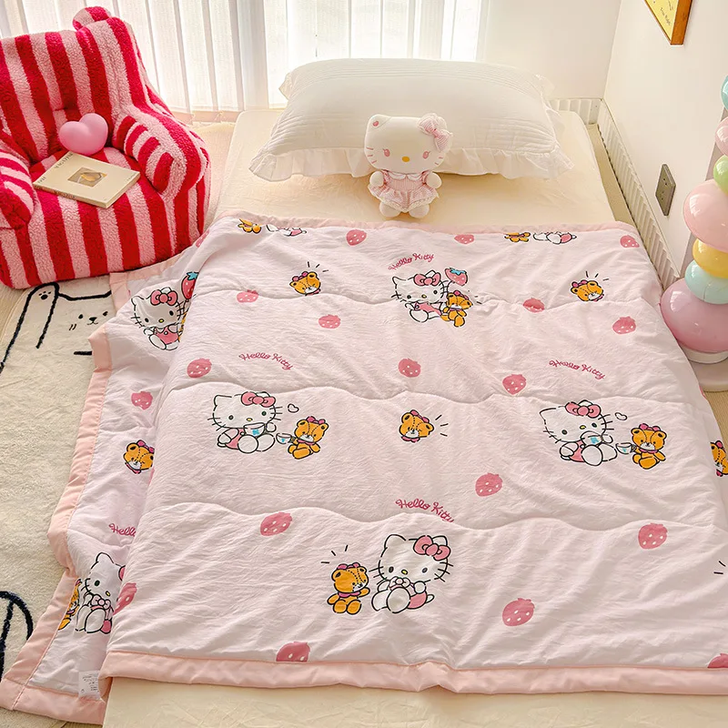Крутое и мягкое летнее одеяло Hello Kitty машинная стирка воздухопроницаемость