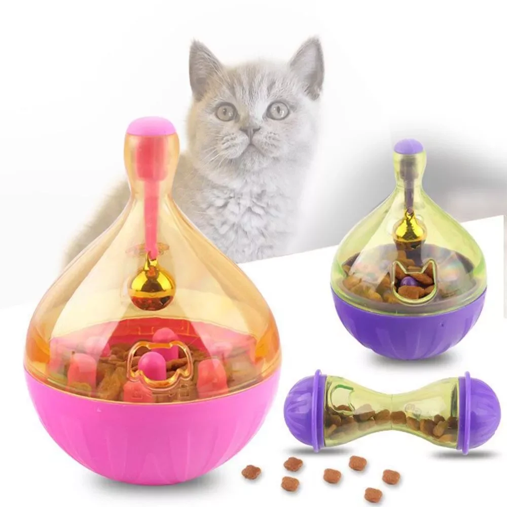 

Pet Cat Fun Bowl Feeding Toys Dog Tumbler Feeder Puppy Kitten Shaking Leakage Food Ball Container Interactive Training Toys