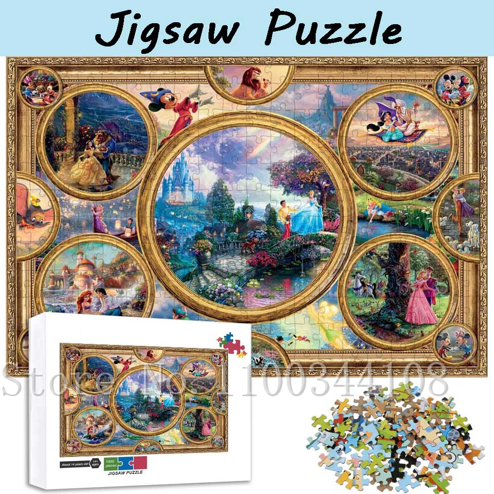 

1000 Piece Disney World Character Jigsaw Puzzles Class Animation Puzzles Parent-Child Interactive Game Handmade Toys & Hobbies