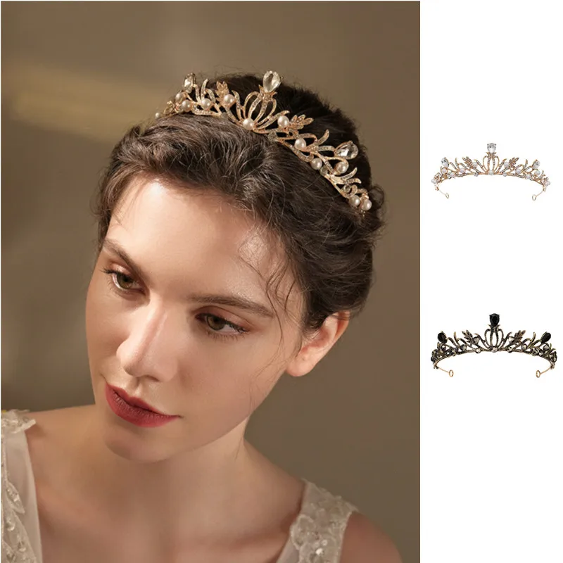 

Wedding Fashion Temperament Pearl Rhinestone Bride Crown Wedding Accessories Ladies Party Special Hair Accessories Props