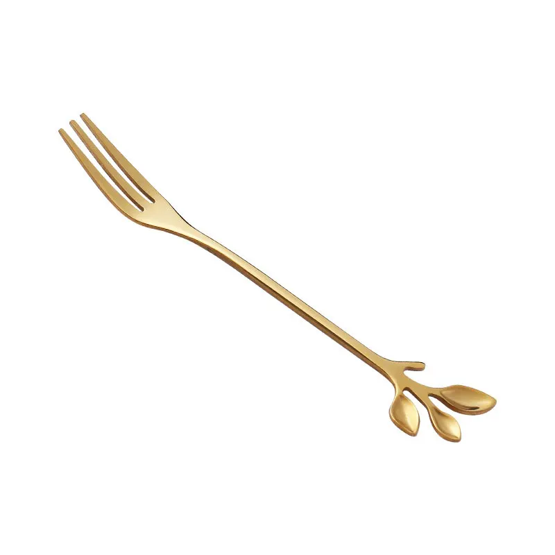 

Creative Stainless Steel Spoon Branch Leaves Spoon Fork Coffee Dessert Ice-Cream Tea Spoon Kitchen Accessories Tableware Decorat