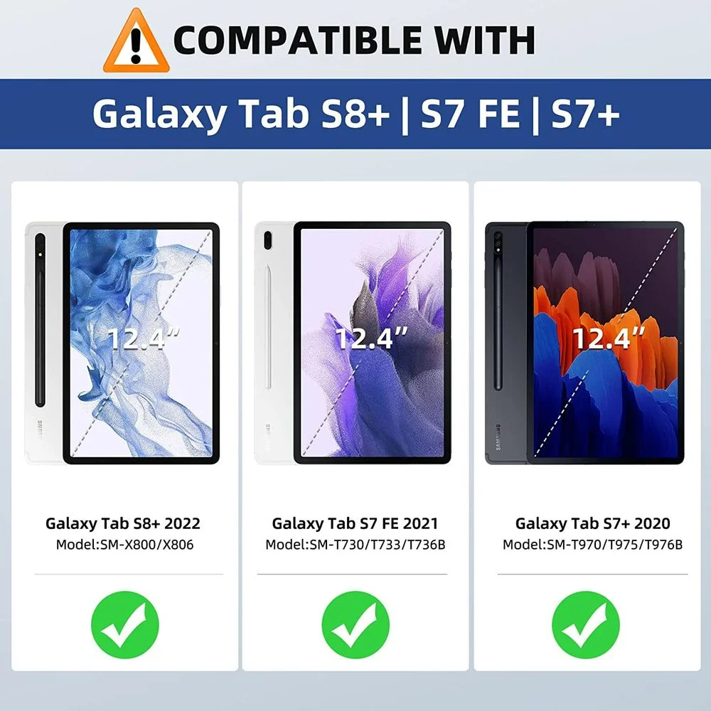 Фото Противоскользящий мягкий силиконовый защитный чехол из ТПУ для Samsung Galaxy Tab S7/S8 Plus Fe Case SM-T970 T975 T730 T733 X800 X806 №2