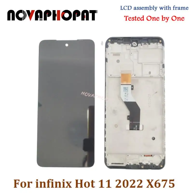 

Novaphopat Tested Black Screen For Infinix Hot 11 2022 X675 LCD Display Touch Screen Sensor Digitizer Full Assembly With Frame