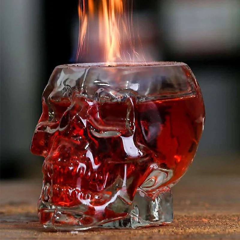 

Shot Glass Cup Double Wall Cup Mugs Skull Vodka Cocktail Crystal Whiskey Wine Heat Resistant Espresso Coffee Glasses Drinkware