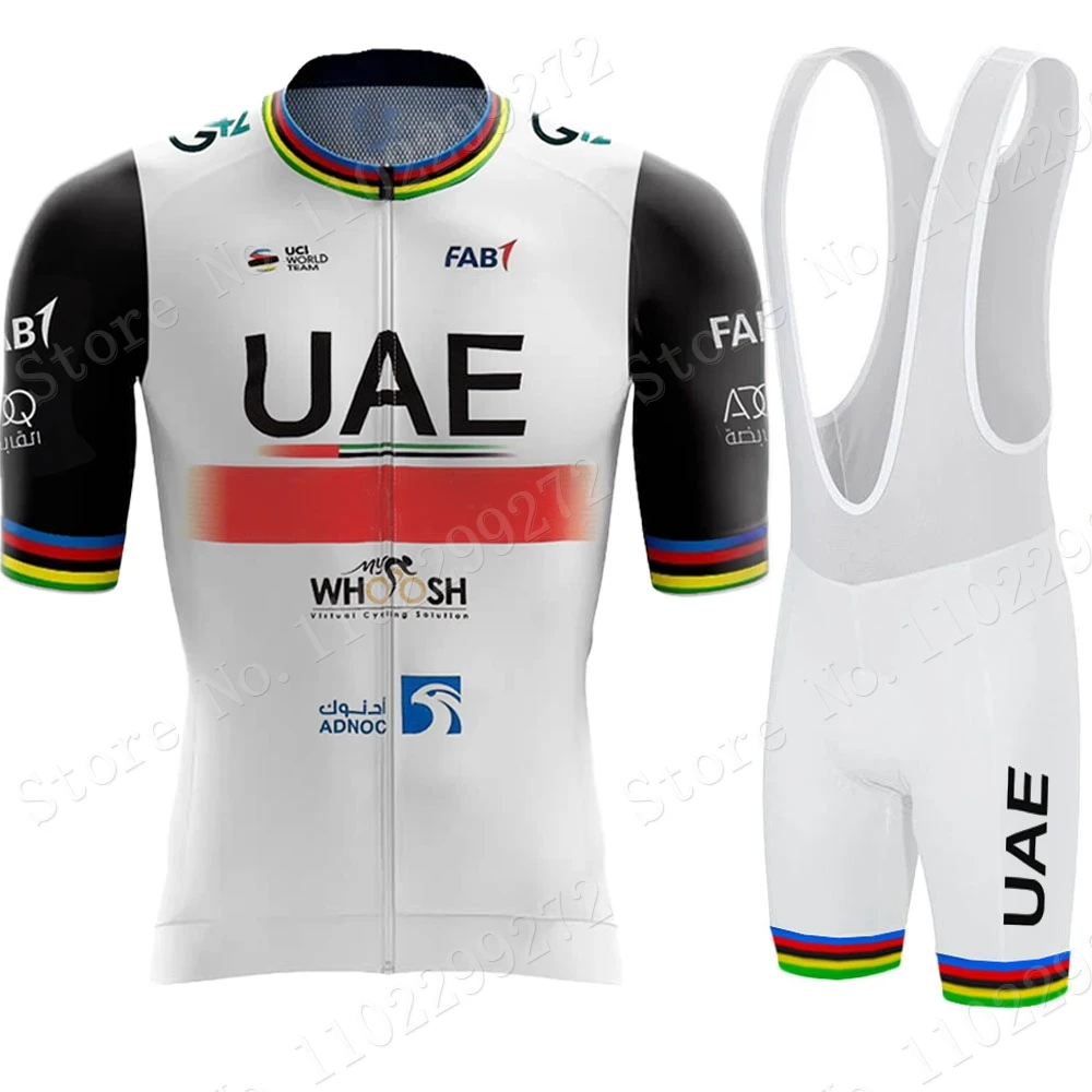 Team UAE 2023 Cycling Jersey Set Tadej Pogacar Clothing Road Shirts Suit Bicycle Bib Shorts MTB Maillot Ropa Culotte