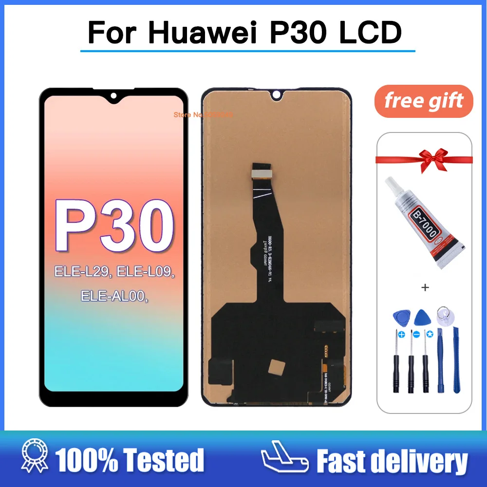 Дисплей Incell для Huawei P30, ЖК-дисплей с рамкой, ELE-L29 ELE-L09, сенсорный экран, дигитайзер в сборе, Замена ЖК-экрана P30