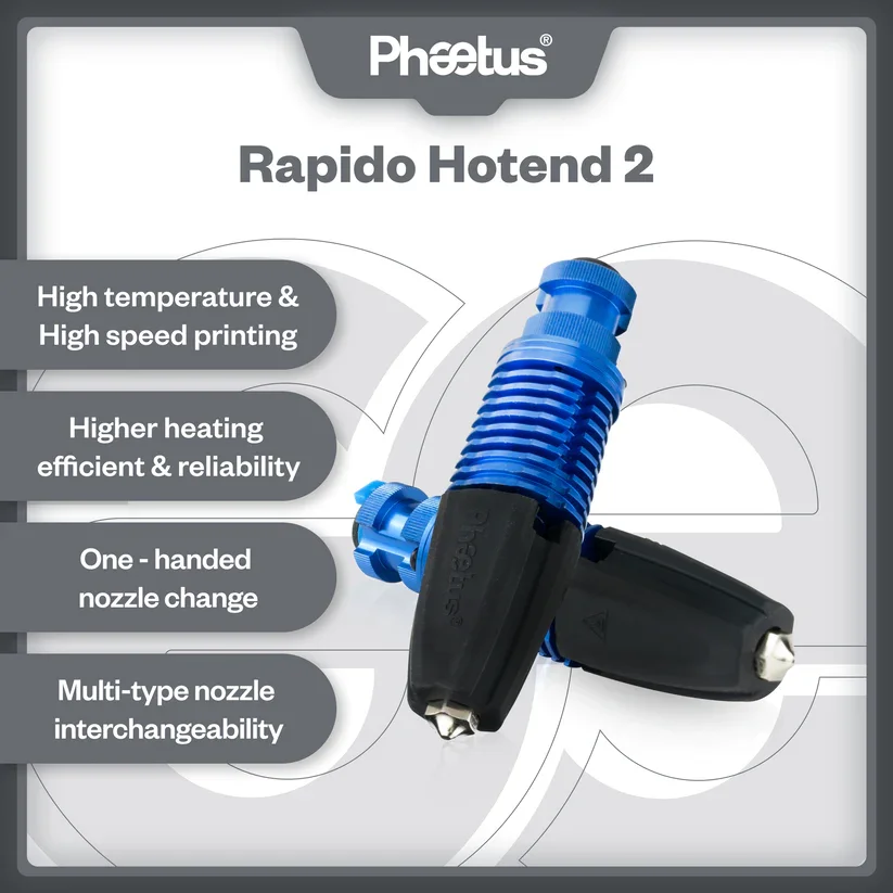 Nyxlab Phaetus RAPIDO HOTEND 2 высокопоточный RAPIDO V2 104GT-2/PT1000 для VORON DDE DDB экструдер Ender3 V2 CR10 V3 115 Вт