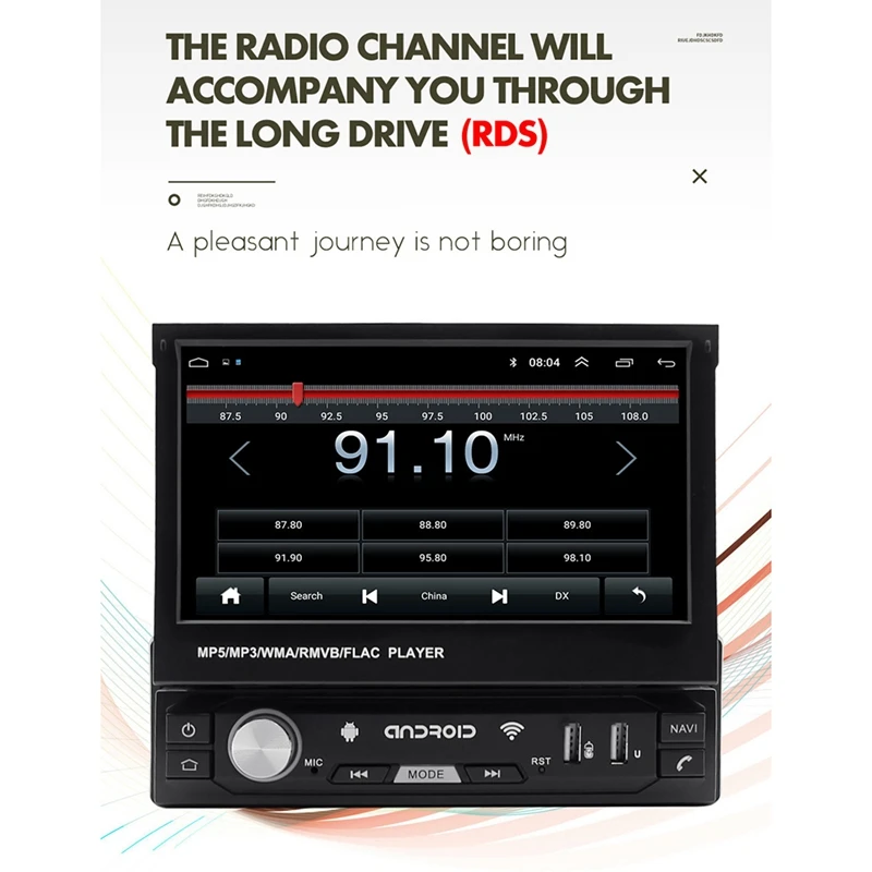 7-дюймовый автомобильный радиоприемник Android электрический выдвижной экран Carplay 3