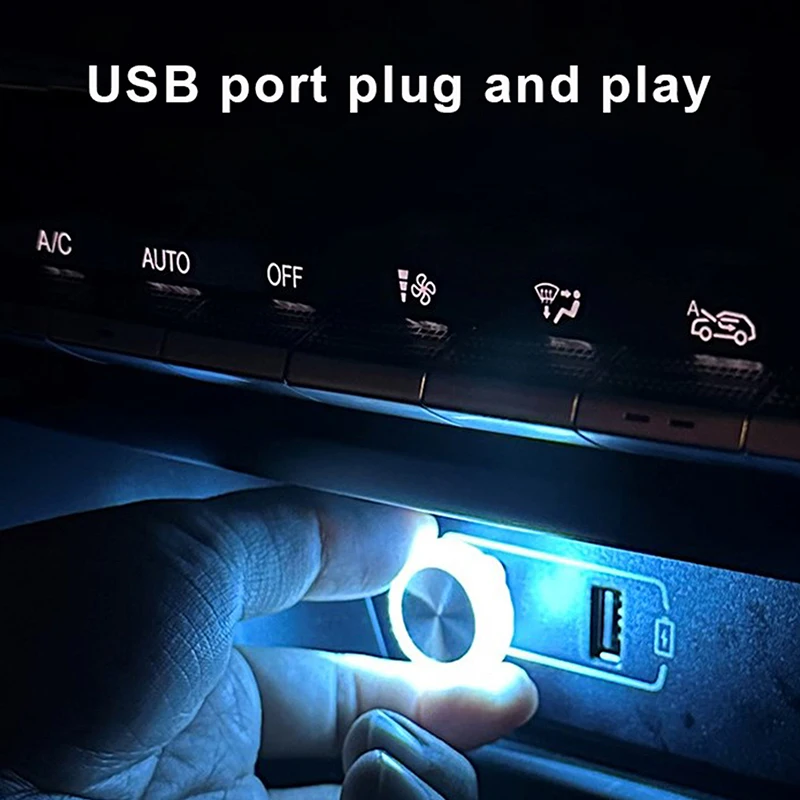 Фото 1 шт., магнитный беспроводной ангельский глаз, USB-автомобильный окружающий свет, простой в установке маленький ночник для автоматического интерьера, деко №4