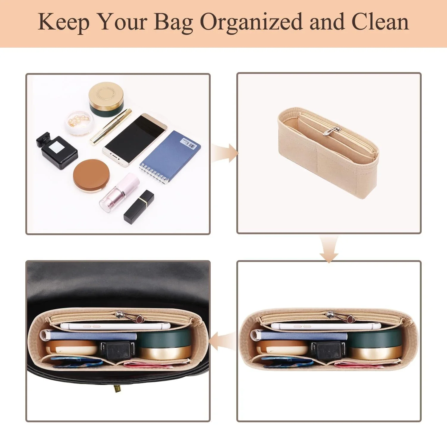 Органайзер для сумок Longchamp маленькая сумка-тоут отделка хранения внутренняя