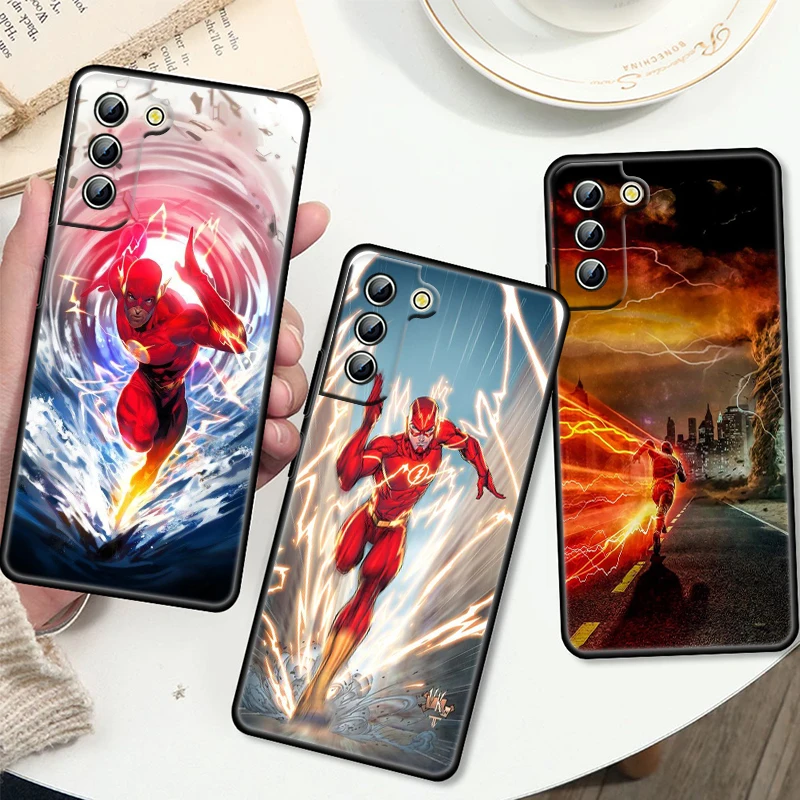 

Superhero The Flash Phone Case For Samsung S8 S9 S10 S20 S21 S22 S23 Plus 4G S10e 5G Lite Ultra FE Black Cover Funda Soft