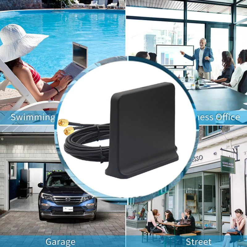 Dual Cable 5G 4G LTE 3G GSM Aerial 2*2 600~6000Mhz External Omni WiF 12dbi Router Antenna For Signal Booste With TS9 SMA Male