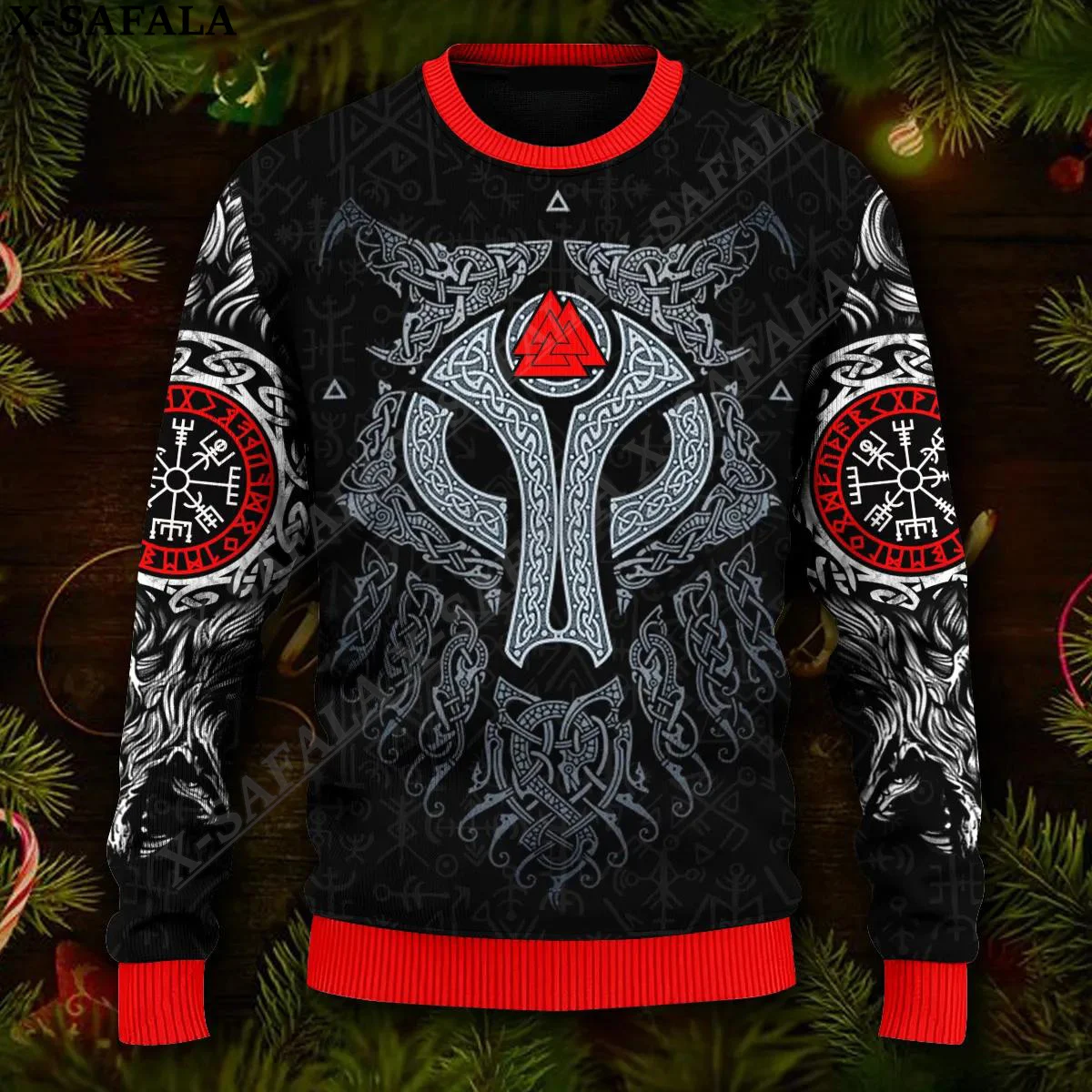 Женский свитер унисекс Fa La Valhalla повседневный джемпер с рисунком викингов и