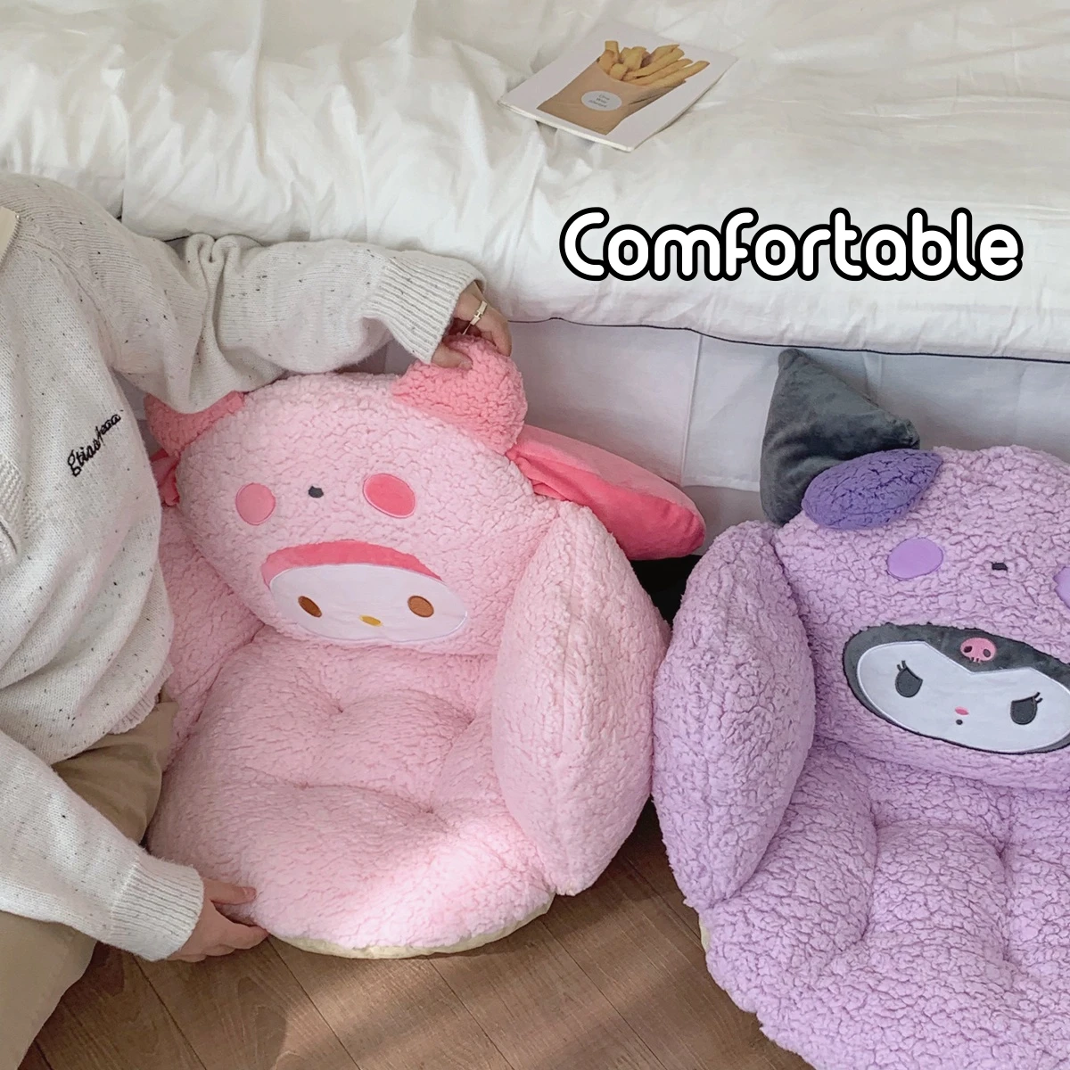 Удобная подушка на сиденье для стула Kuromi My Melody Cinnamoroll Hello Kitty спинку милый домашний