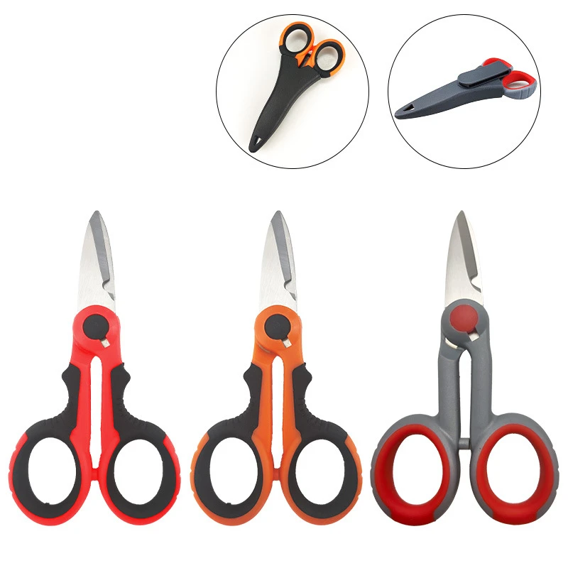 

New High Carbon Steel Scissors Household Shears Tools Electrician Scissors Stripping Wire Cut Tools for Fabrics Paper and Cable