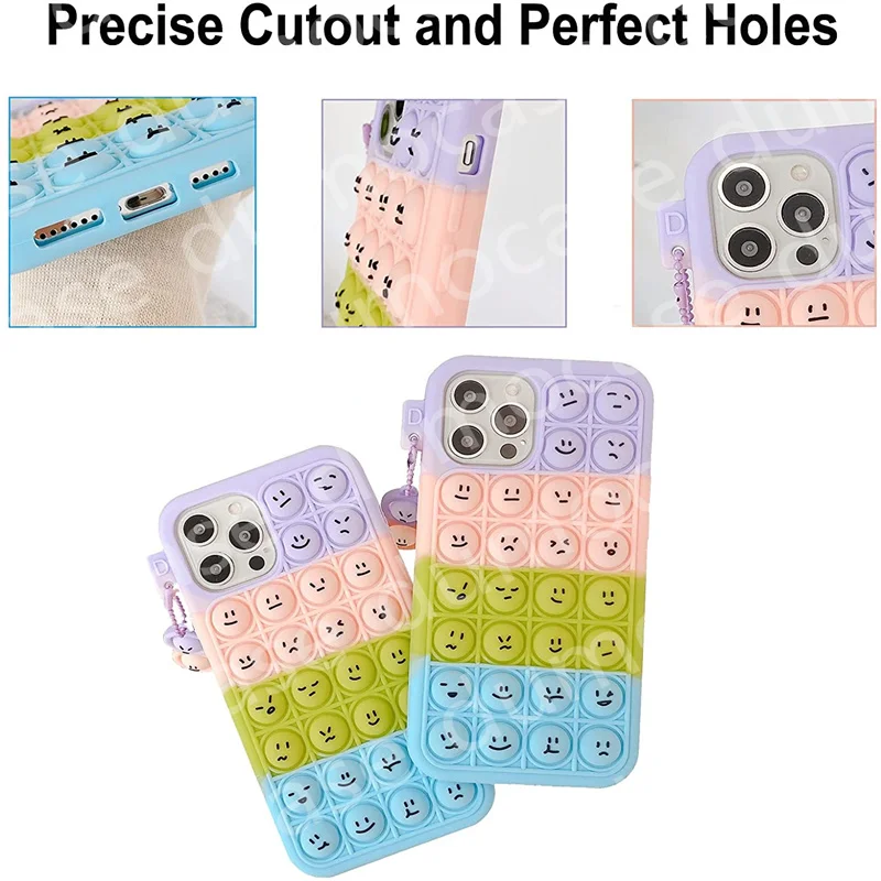 Push It Bubble Relieve Stress Rainbow Case for Xiaomi Mi 11 10T Lite Poco F3 M3 X3 Pro Redmi Note 10 9 8 Pro Soft Silicone Cover