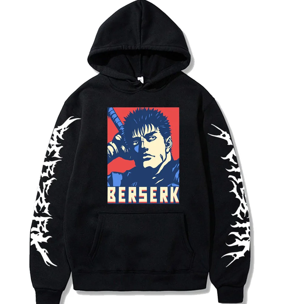 

Japanese Man Sword Legend Berserk Guts Print Loose Hooded Sweater Hoodie Men