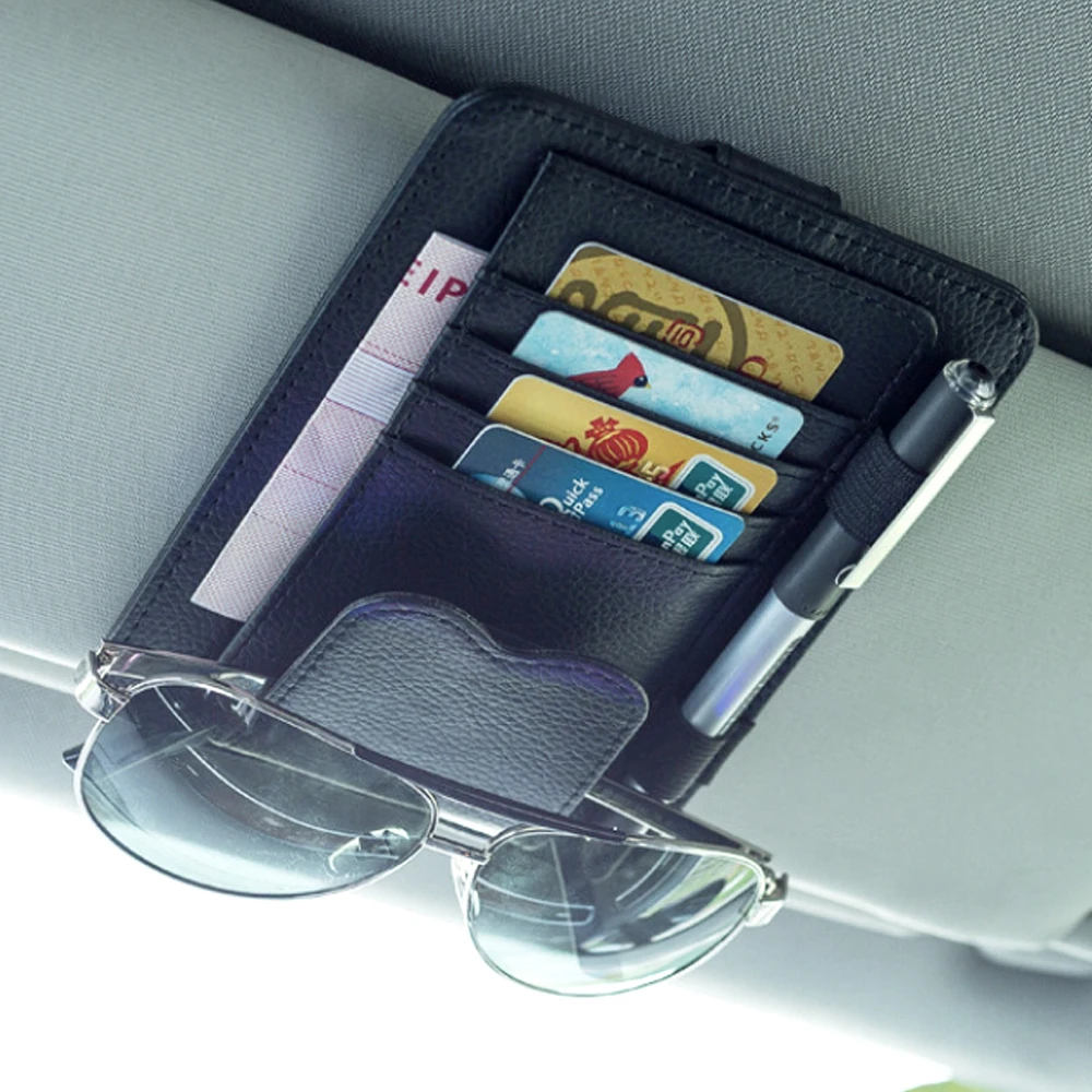 

Car Visor Organizer Storage Pouch Sunglasses Holder Multifunctional sun visor ticket parking card storage clip card holder