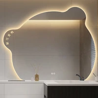 cute smart shower mirror wall led light touch contorl irregular make up mirror modern design kids espelhos room decor eb5jz