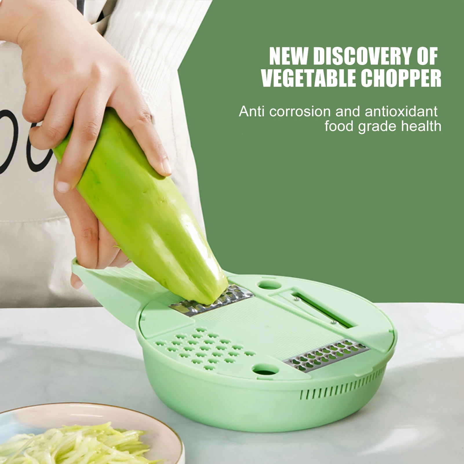 

Kitchen Vegetable Chopper Cheese Grater Stainless Steel Non-Slip Rust Resistant Material Blade for Hotel Canteen Restaurant