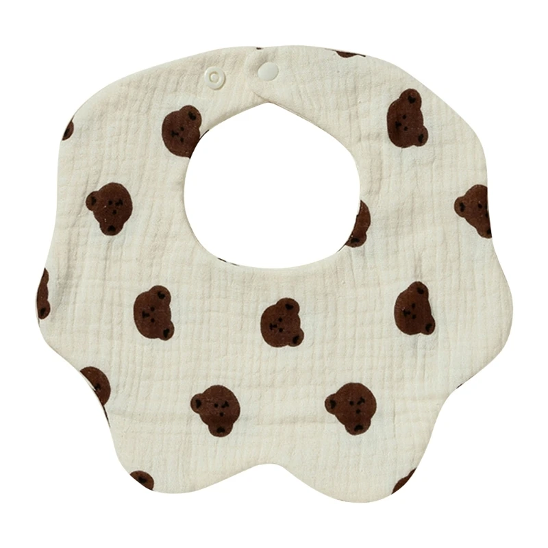 

Upgraded Soft & Absorbent Baby Bibs 6-layer Newborn Bibs Round for Boys & Girls