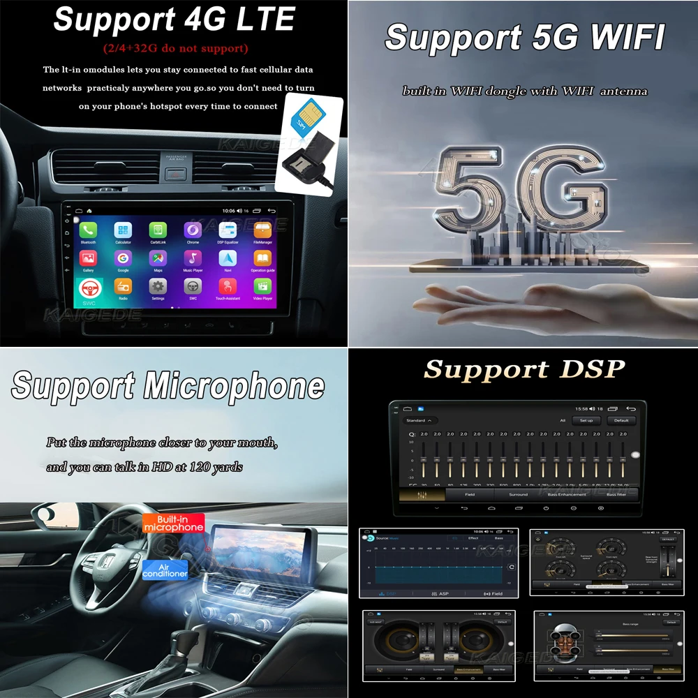 Автомобильный мультимедийный плеер DSP QLED IPS экран Android 14 для Land Rover Freelander 2 2006 - 2012