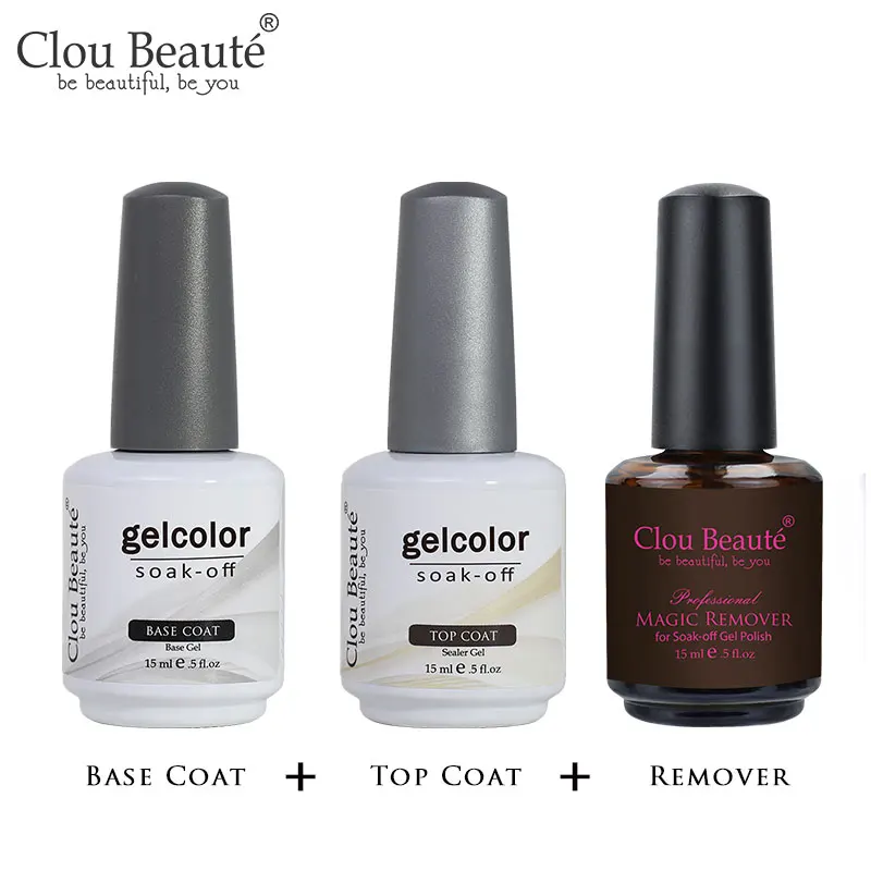 

Clou Beaute Transparent UV LED Gel Nail Polish Base Coat Primer No Wipe Top Coat Varnishes Soak Off Gel Lacquer Nail Gel