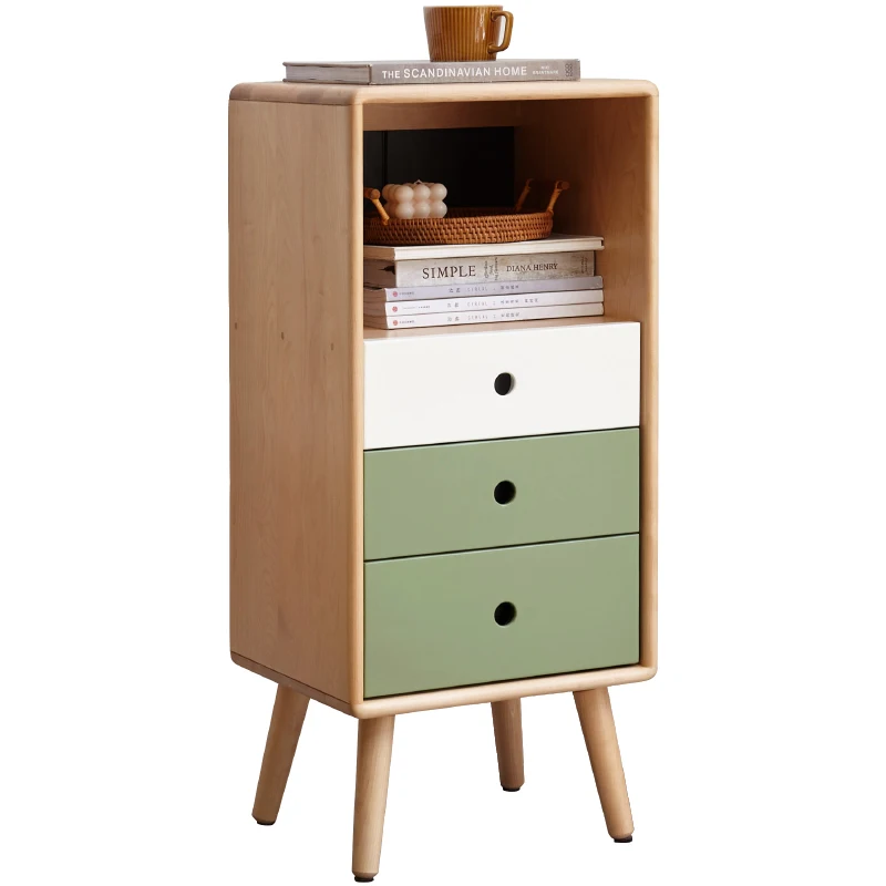 

Solid Wood Side Cabinet Nordic Simple Small Apartment Beech Storage Cabinet Storage Cabinet