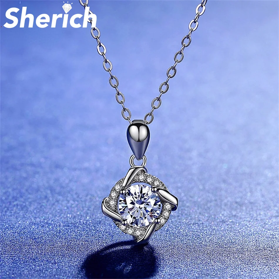 

Tbestone Wrap Round 1ct Moissanite Diamonds S925 Sterling Silver Fashion Personalized Charming Pendant Necklace Women's Jewelry