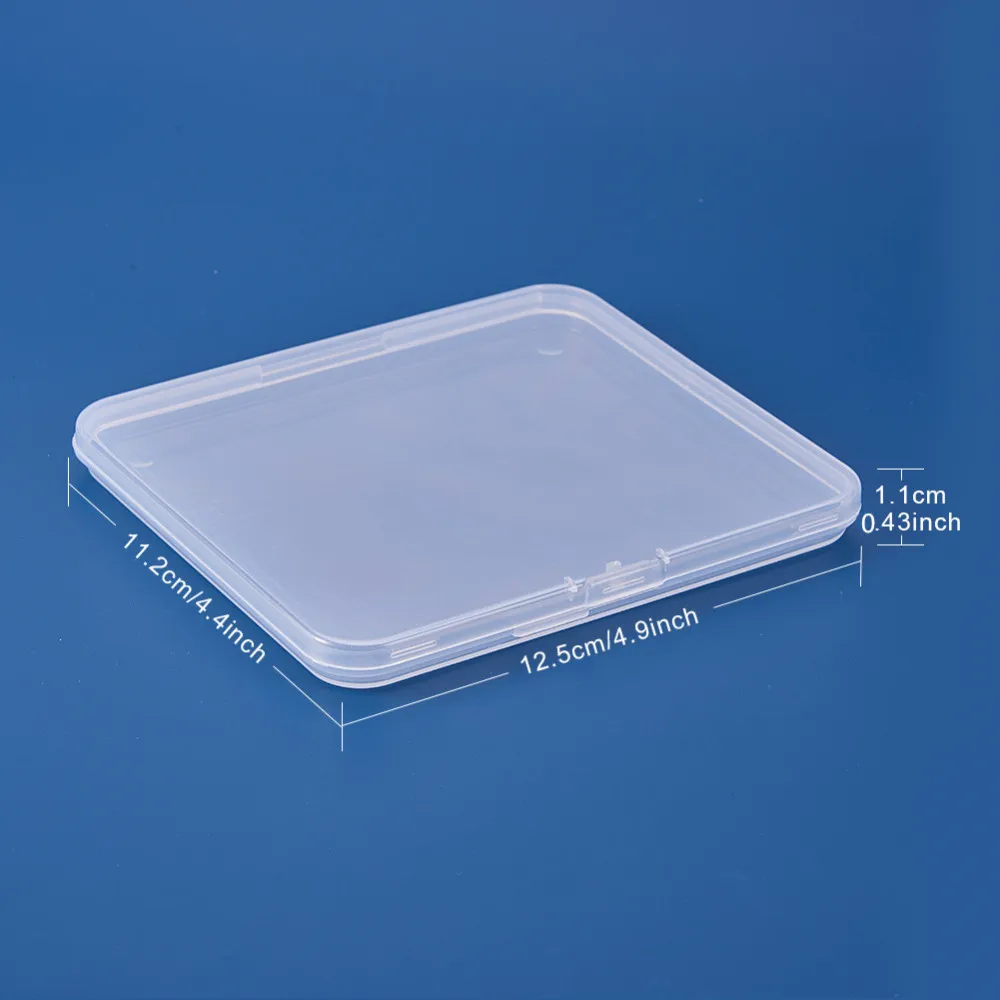 6pcs/set Transparent Plastic Bead Containers Portable Square Jewelry Storage Box Handmade Crafts Organizer Case 12.5x11.5x1.15cm